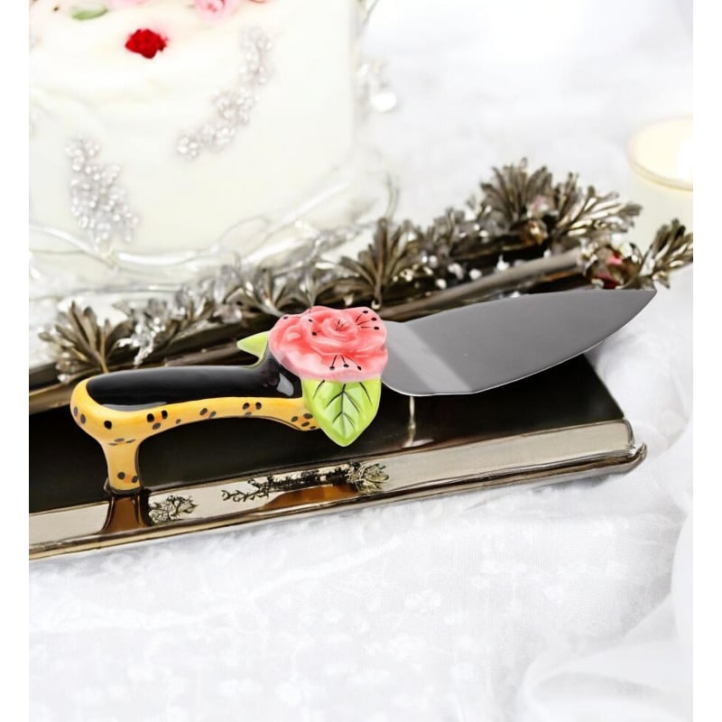 Ceramic High Heel Leopard Print Cake Server Birthday Party Decor Shoe Lover Gift