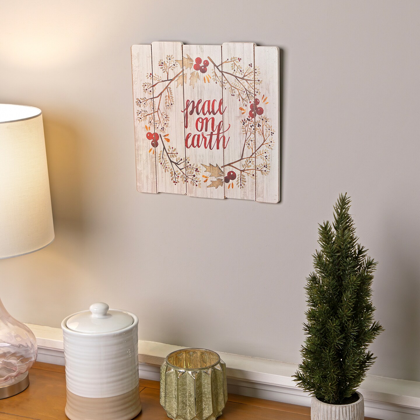 Northlight Peace on Earth Christmas Wall Sign - 12&#x22;