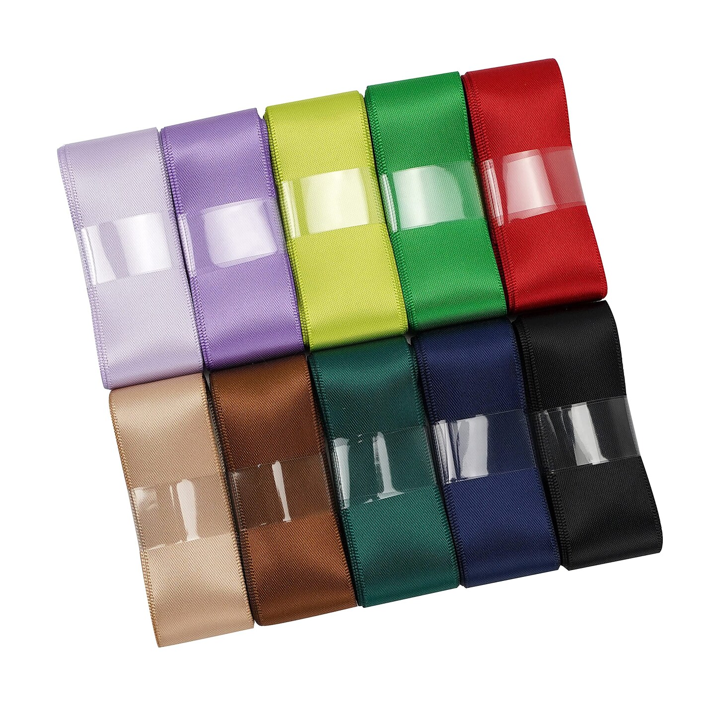 HUIHUANG 1 inch Satin Ribbon Solid Color Ribbon Assorted Double Faced Satin Fabric Hair Ribbon for Crafts, Gift Wrapping, Wedding Party Decor, 20 Colors with 2 Yards Each, Total 40 Yards Per Package