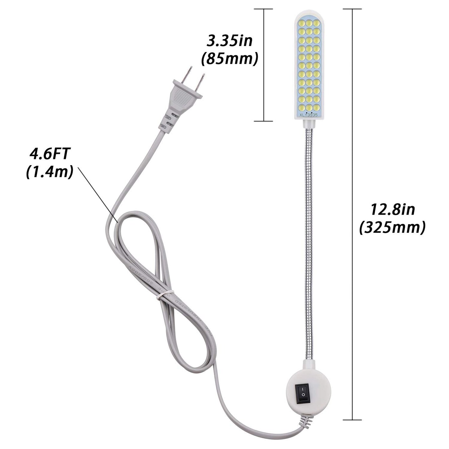 harmiey Sewing Machine Light (36LED) Gooseneck Work Light with Magnetic Mounting Base, Sewing Machine lamp White Soft Light for Lathes, Drill Presses, Workbenches