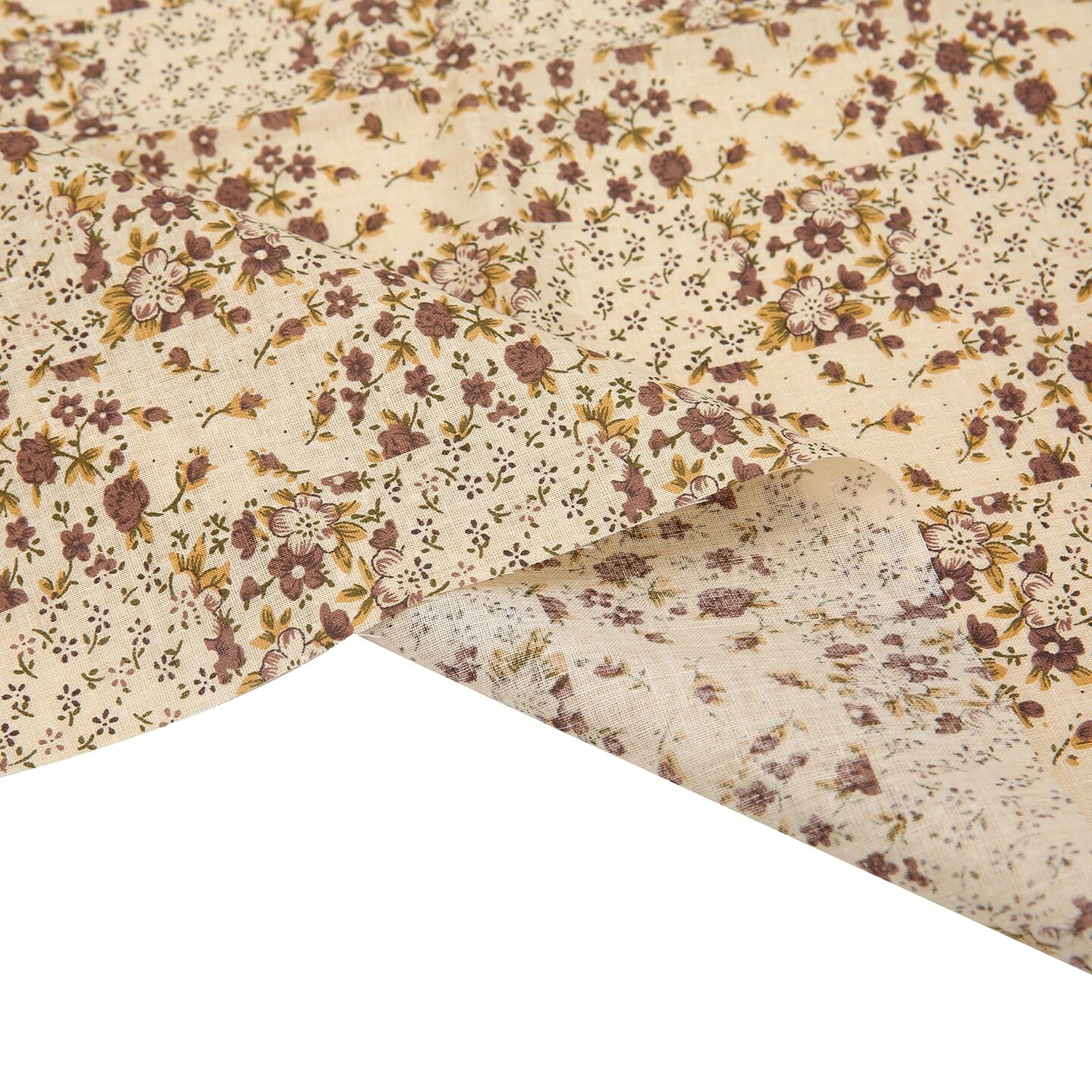 7Pcs 20" x 20" Cotton Fabric DIY Making Supplies Quilting Patchwork Fabric Fat Quarter Bundles DIY for Quilting Patchwork Cushions Cotton Fabric for Patchwork (20" x 20", Brown)