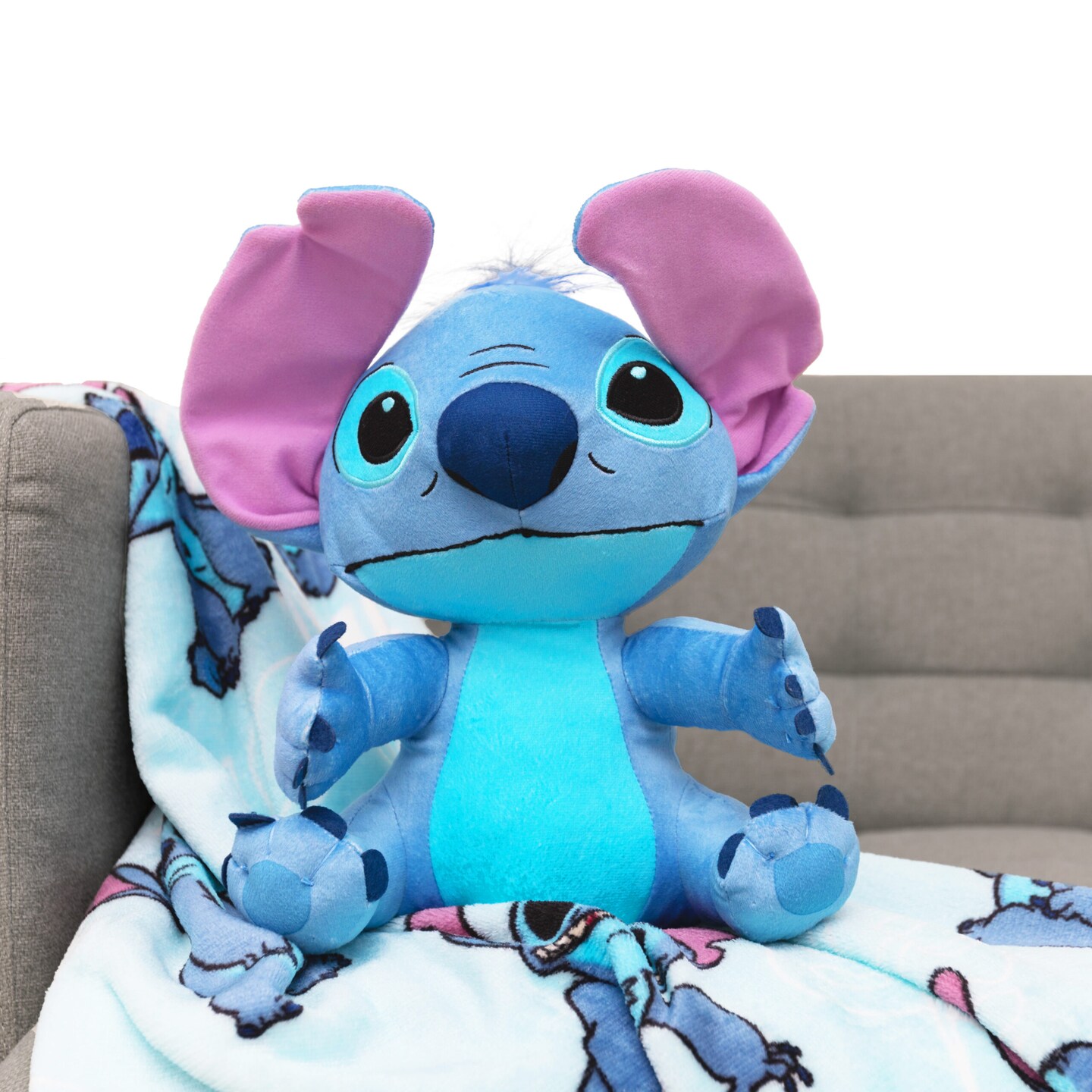 Disney Lilo and Stitch Classic Palms Character Hugger Pillow and Silk Touch Throw Blanket Set 40×50 Inches