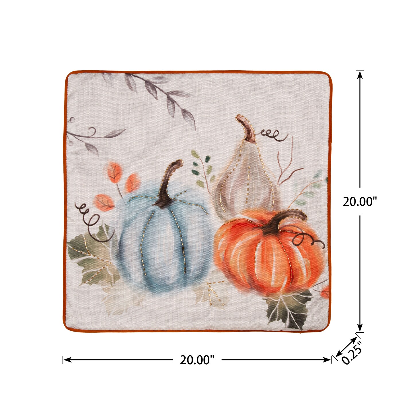 Set of 2 20&#x22;L*20&#x22;W Faux Burlap Pumpkin Pillow Cover