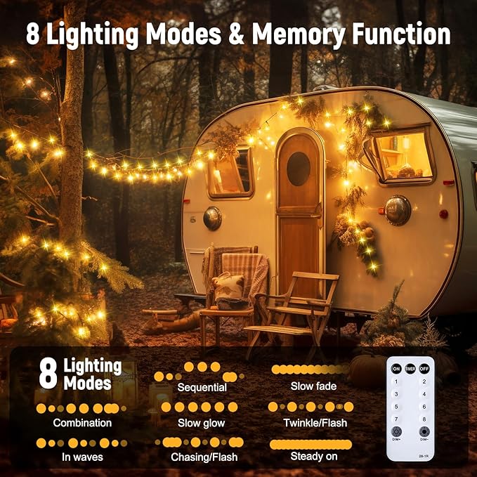 100 LED String Lights - 39.5 Ft USB Plug in Twinkle Fairy Lights with 8 Modes and Remote, Indoor String Lights for Bedroom Classroom Christmas Tree Party Wedding Decorations, Warm White