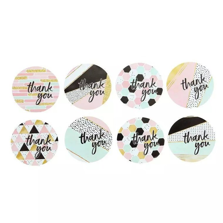 500 Assorted 1.5" Round Self Adhesive Thank You STICKERS DIY Labels Crafts