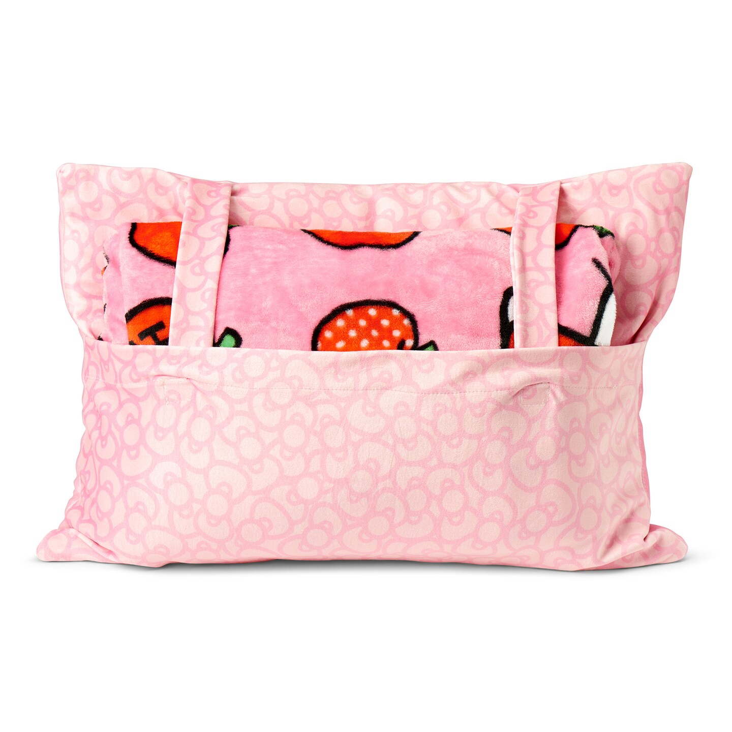 Sanrio Hello Kitty Forever Sweet Silk Touch Throw Blanket 50X60 inches with Plush Pocket Pillow 14X20 inches