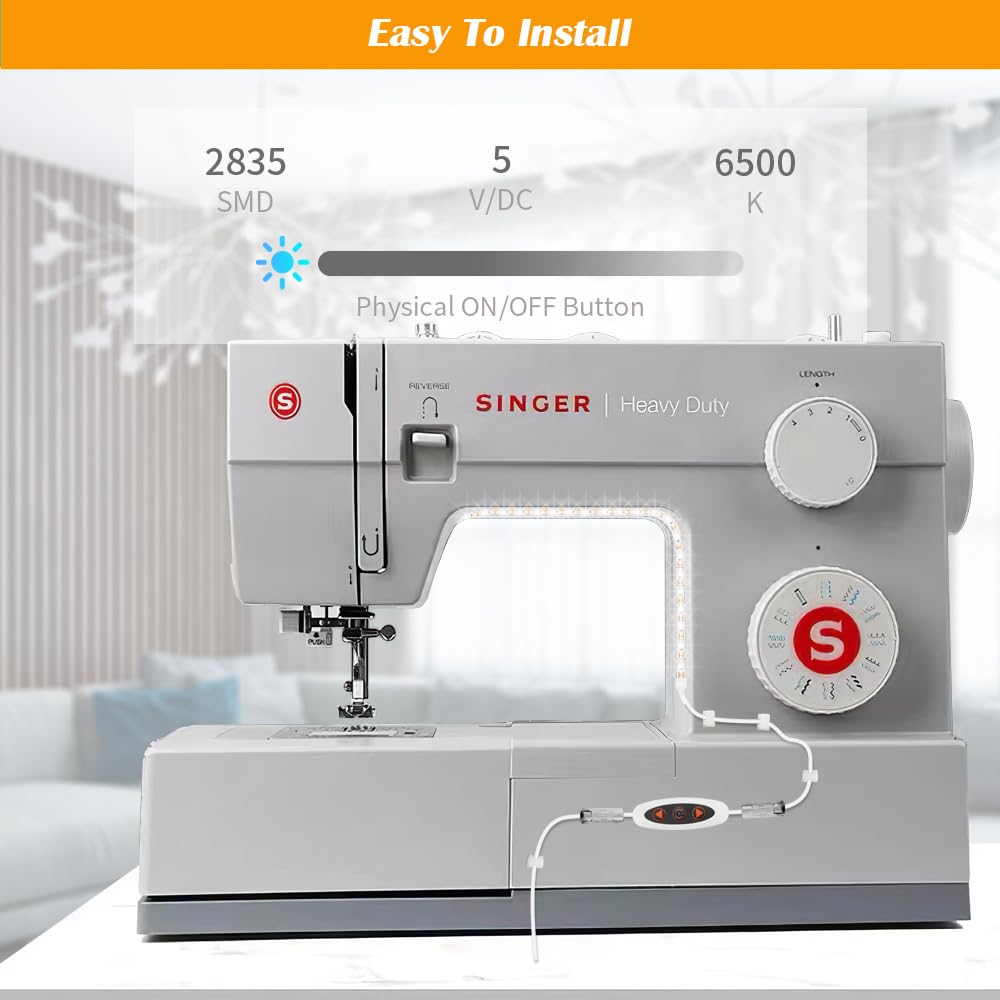 Sewing Machine Light Strip Sewing Machine Lights LED Strip LED Sewing Machine Light Strip, Adhesive LED Sewing Light Strip Multi Level Dimmable Decorative Light Strip, Suitable for Sewing Machines