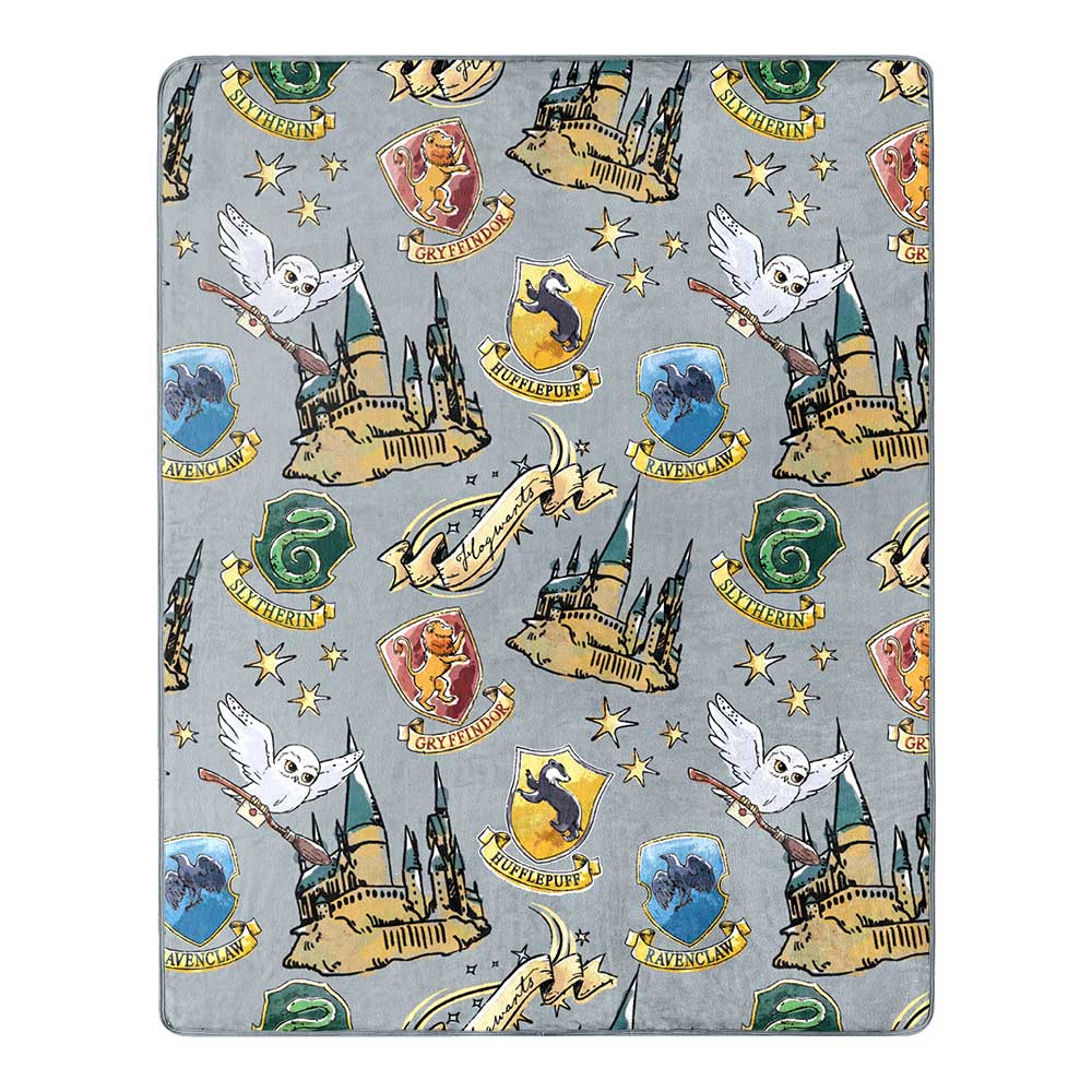 Warner Bros. Harry Potter Hedwig Magic Silk Touch Throw Blanket with Plush Hugger 40&#xD7;50 Inches