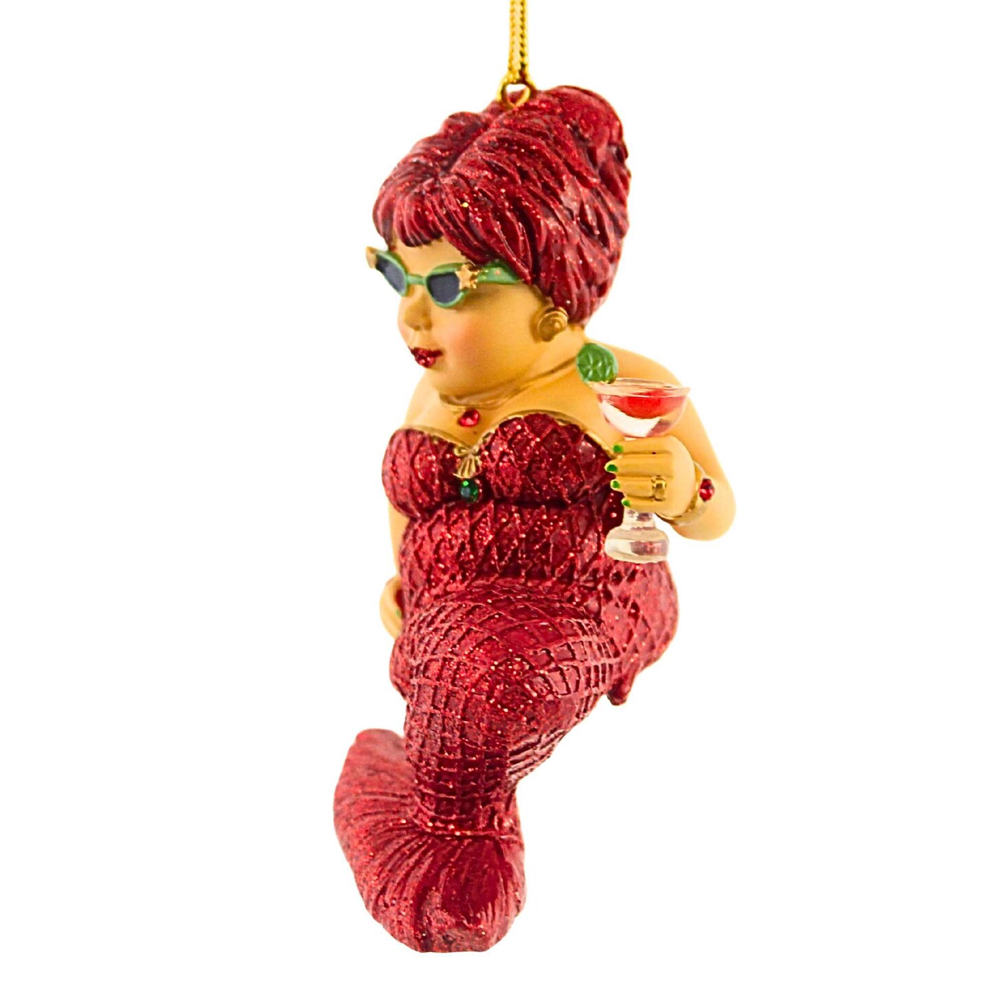 December Diamonds 3.25 In Strawberry Margarita Christmas Tree Ornament , Drink Mermaid