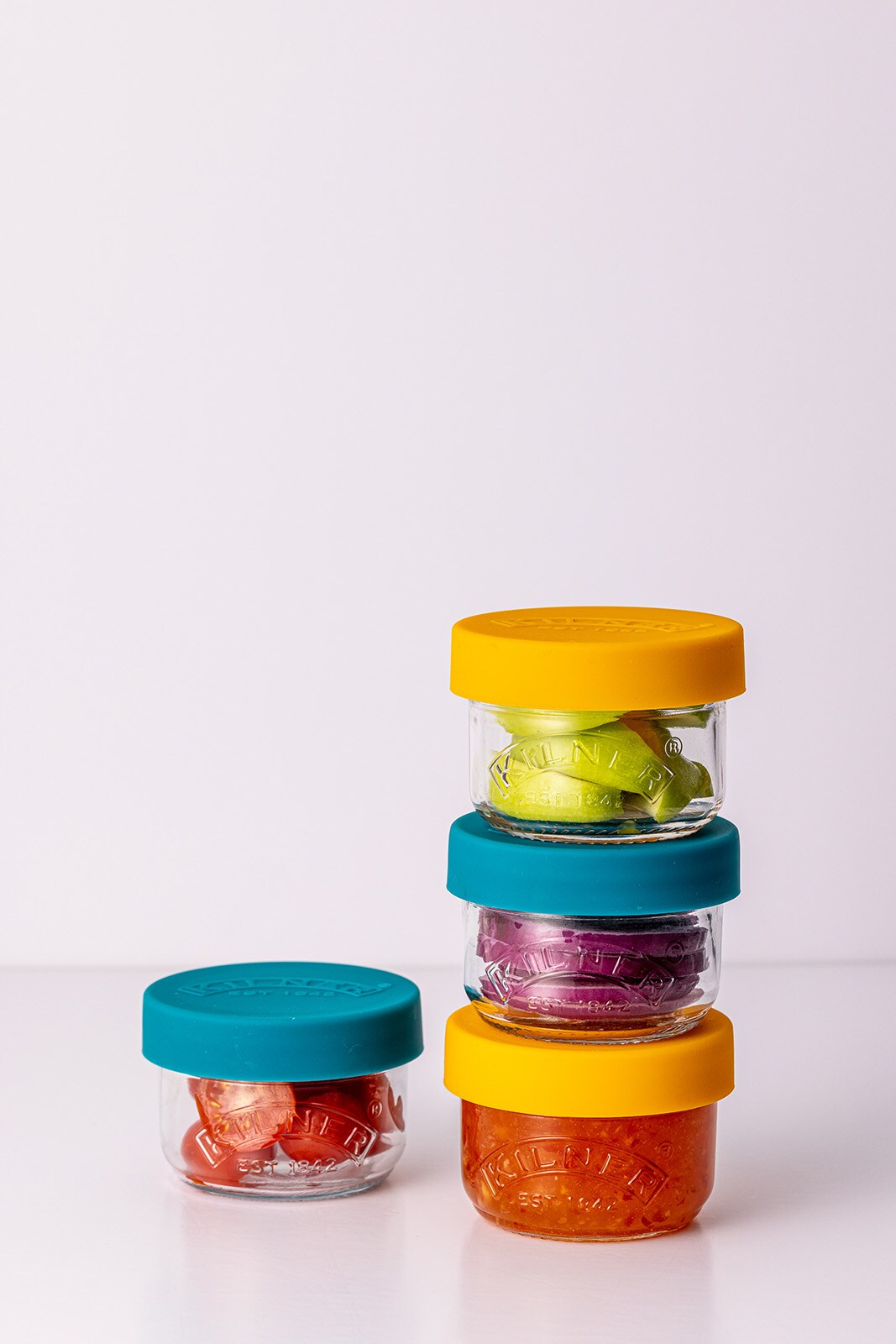 Kilner Storage Snack & Store Jars with Push Top Silicone Lids, Set of 2