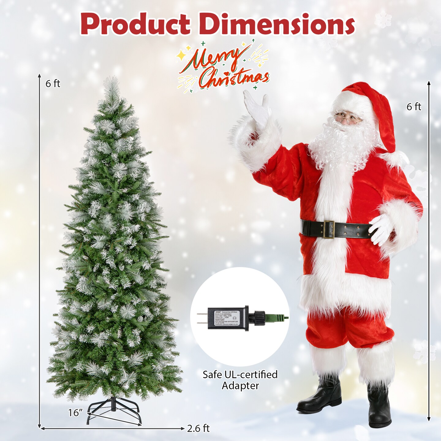 Artificial Christmas Tree With Warm-white Led Lights - 9 ft