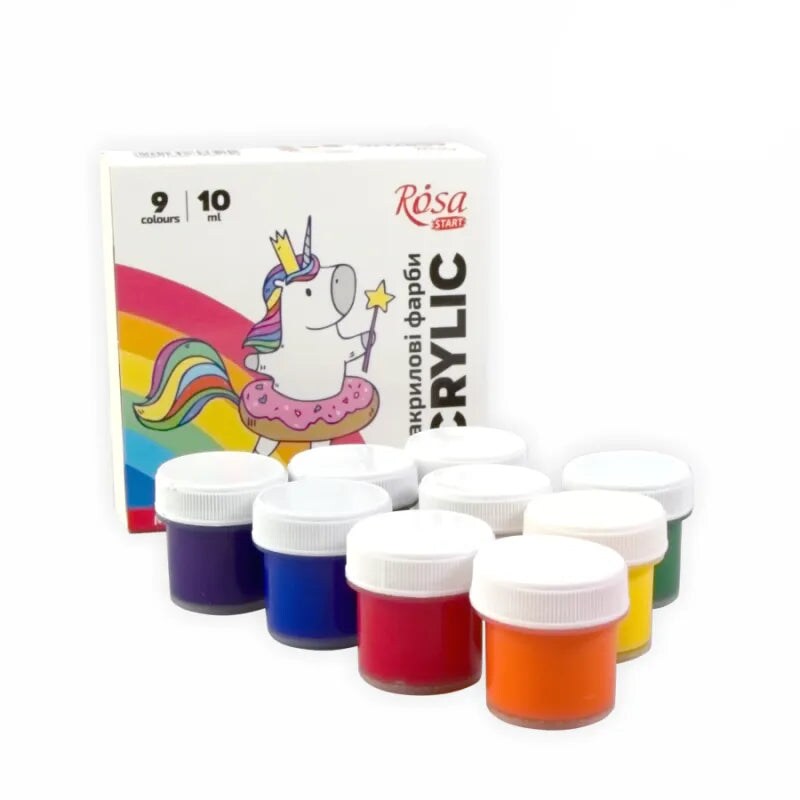 Rosa Start Unicorn Acrylic Paint Set 9 colors (0.34 oz each)