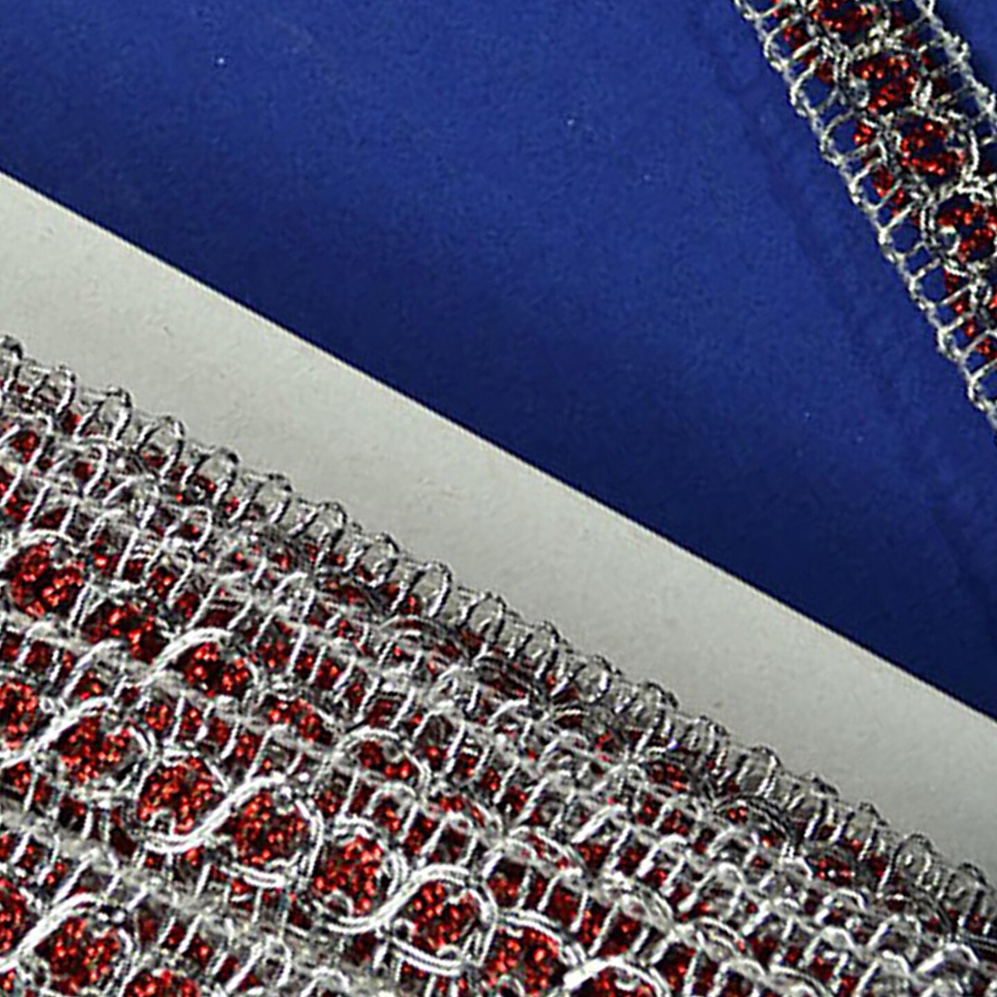 3/8&#x22; x 15 Yards Red with Silver Trim 5 Packs Metallic Chain Braid Trim