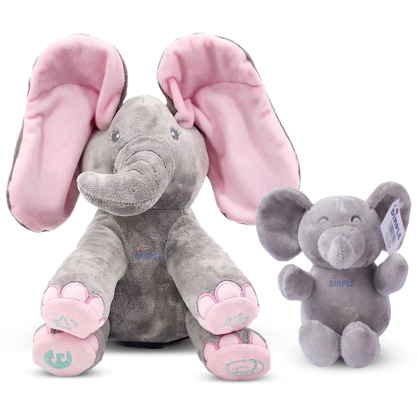 Stuffed Elephant Set- Kaia Interactive Musical Peek-A-Boo Elephant Stuffed Animal Toy And Soft Plush Baby Elephant Gift