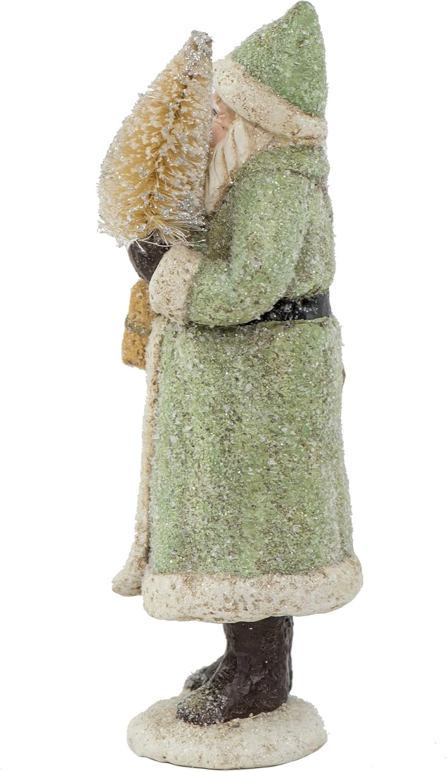 Glittered Resin Santa Figure (Green)