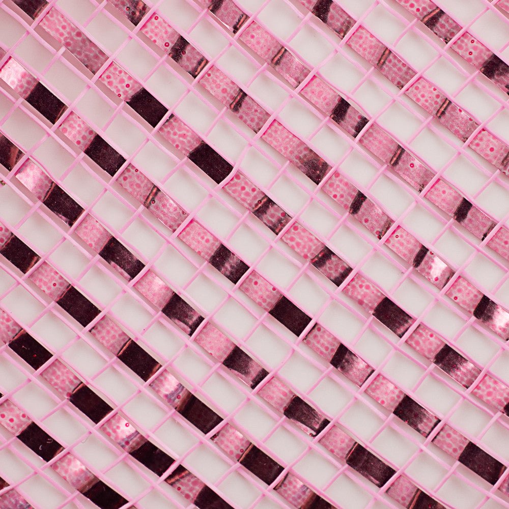 10&#x22; Poly Mesh Ribbon: Deluxe Wide Foil Pink (10 Yards)