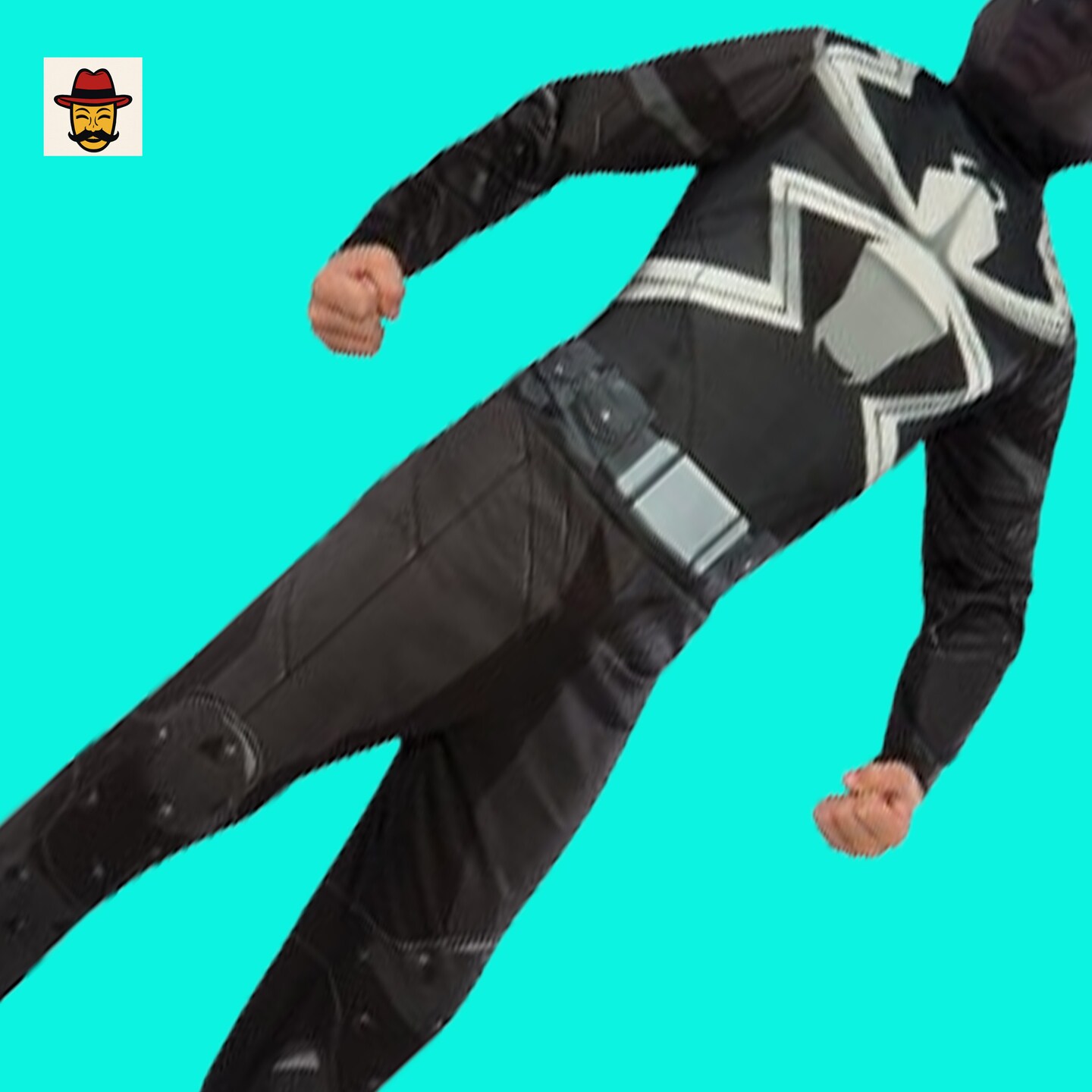 Agent Venom Child Costume Black Jumpsuit Mask Venom Symbol Boot Tops