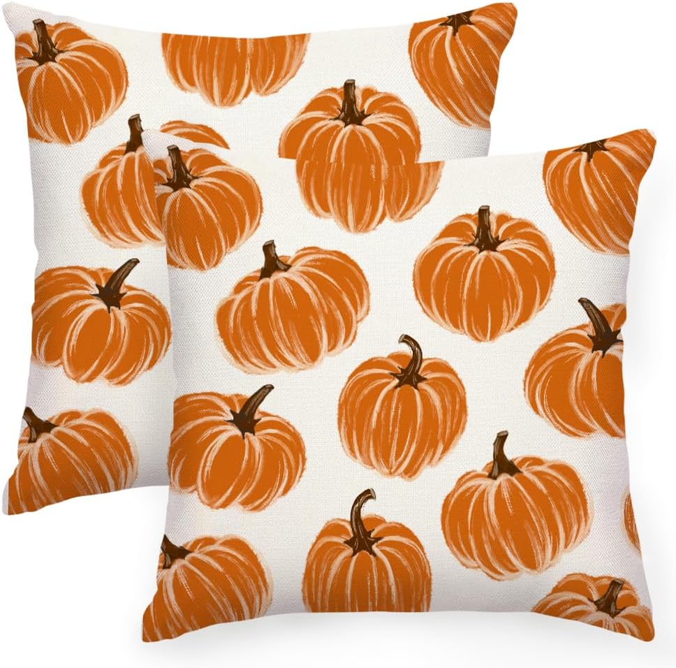 Set of 2 - Fall Pillow Covers 20x20 Inch (20&#x22; x 20&#x22;