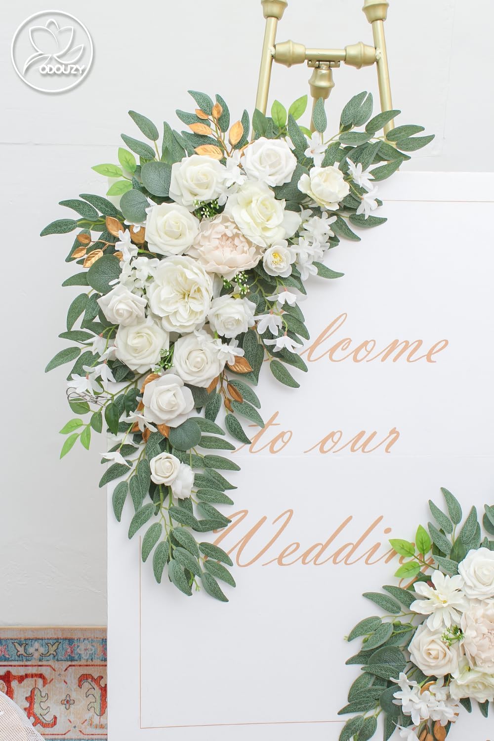 Pack of 2 Wedding Arch Decorations Artificial Hanging Flowers Floral Swag