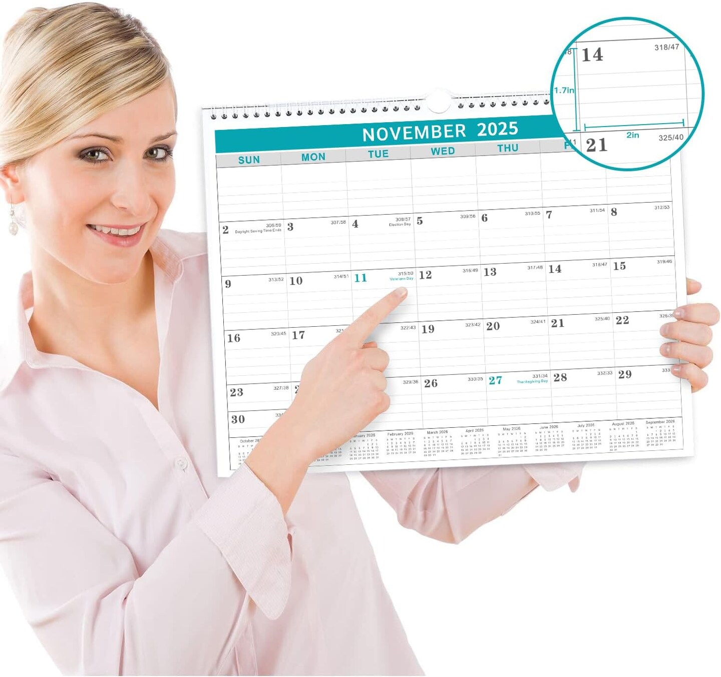 Calendar 2025-2026, 18 Months Wall Calendar from July 2025 to December 2026,11.5" x 14.6", 2025-2026 Calendar with Julian Date