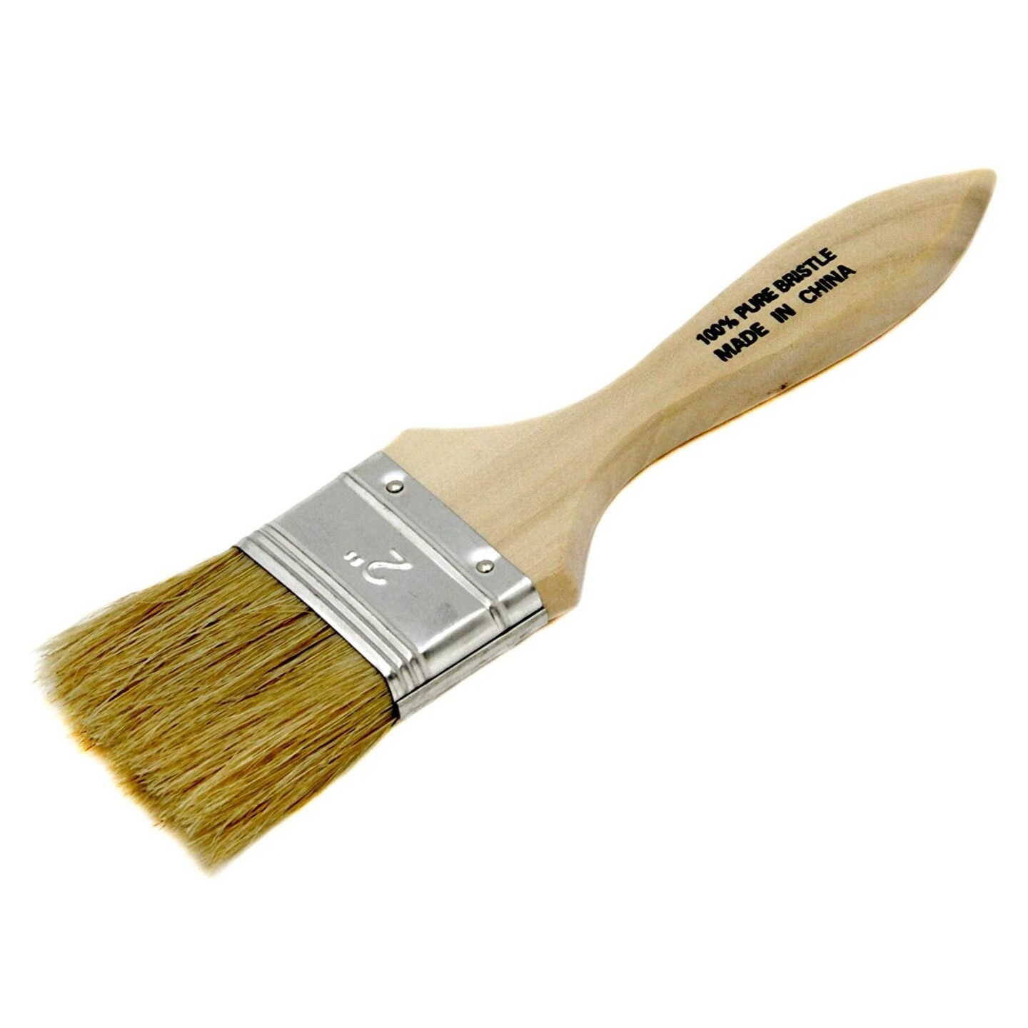 Chef Craft 2&#x22; Wide Natural Bristles Basting / Pastry Brush with Wooden Handle