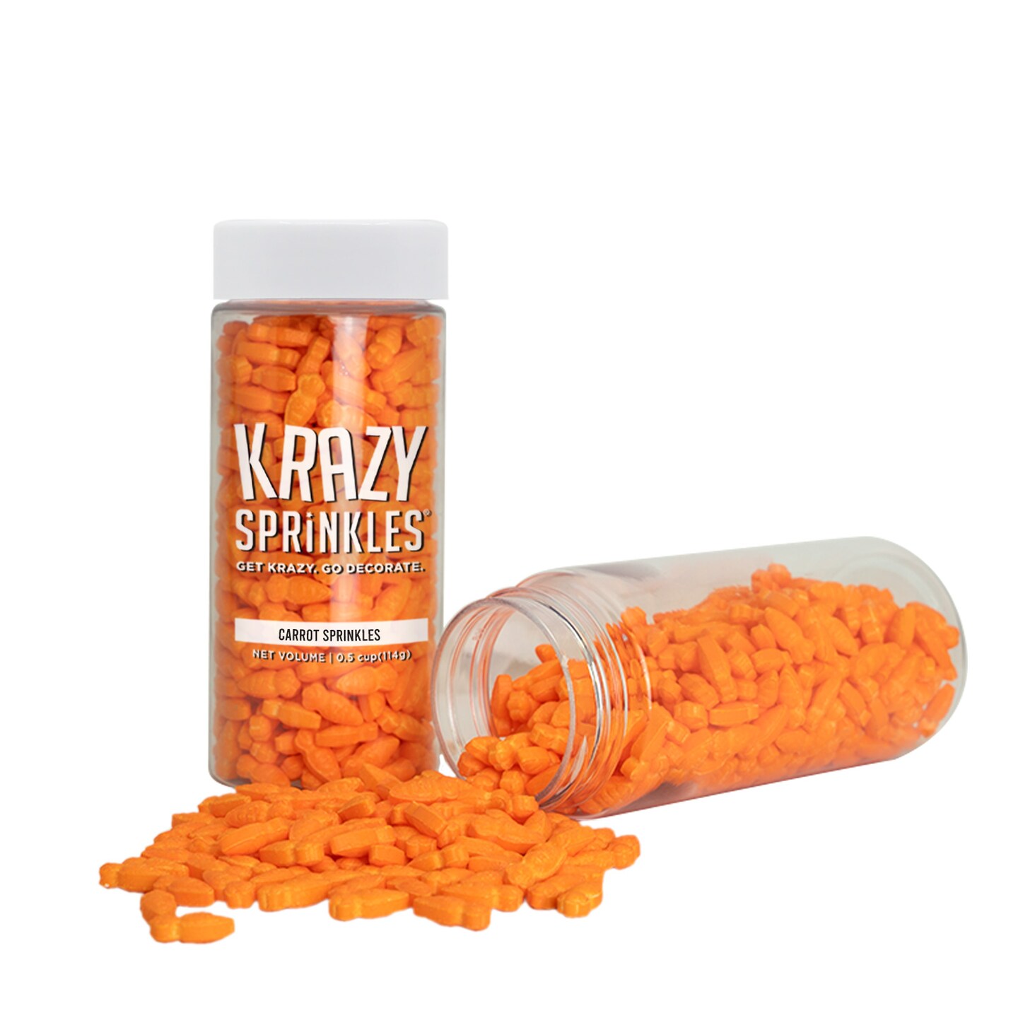 Krazy Sprinkles - Carrots (1/2 Cup, 1x Jar) for Cakes, Ice Cream &#x26; Cookies