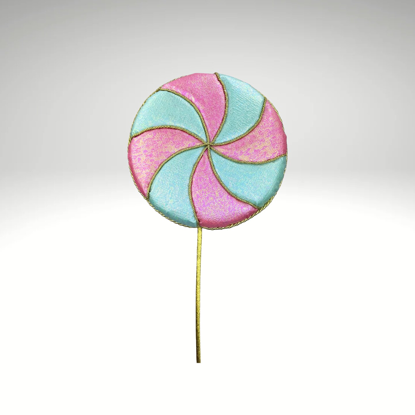 29&#x22; Pink Mint Gold Lollipop Pick &#x2013; Candy Christmas Decoration for Wreaths &#x26; Trees-86291MIPK