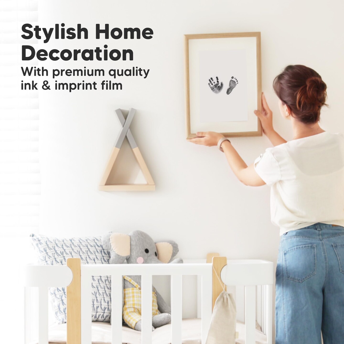 4-Pack Inkless Baby Hand and Footprint Kit - Mess Free Ink Pad for Newborn Keepsake, Dog Nose &#x26; Paw Print Kit, Clean Touch Ink Pad for Baby Hand &#x26; Footprints, Ideal New Mom Gifts (Jet Black)