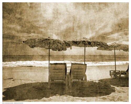 Vintage Beach Seating by Anon Wall Art Décor 11 1/2 x 14 1/2 Art Print