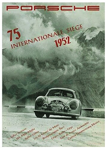 Porsche: 75 Internationale Siege, 1952 by Anon Wall Art Décor 34 ¼ x 24 5/8 Art Print