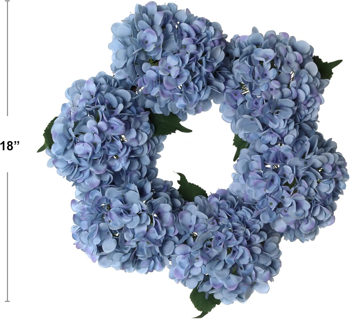 15" Blue Hydrangea Wreaths - 2-Pack, Lifelike Blooms on Grapevine Base, Perfect for Front Door, Wall & Wedding Décor - Spring & Year-Round Accent, Floral Home by Artificial Flowers