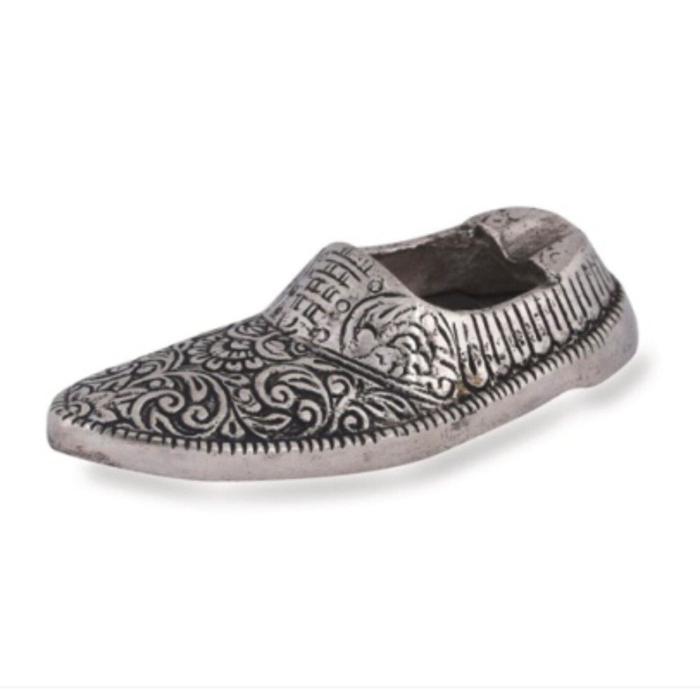 Ashtray German Silver Shoe Shape Ash Tray Tabletop Cigarette Ashtrays for Outdoor, Indoor, Home, Office, and Restaurant Use - Patio Desktop Decor Cigar Ash Holder Gift for Smokers Men Women
