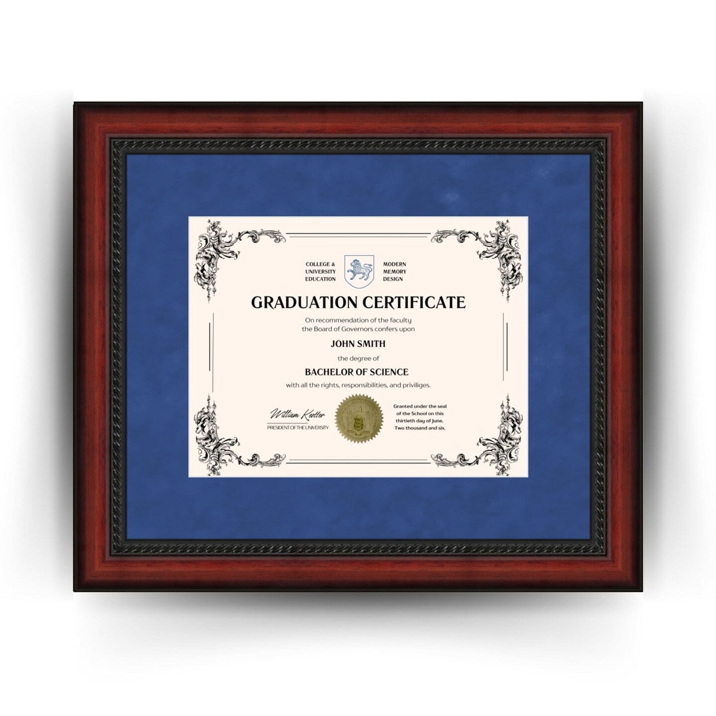University of Kentucky 11x14 Diploma Frame for 8.5x11 Certificate Blue
