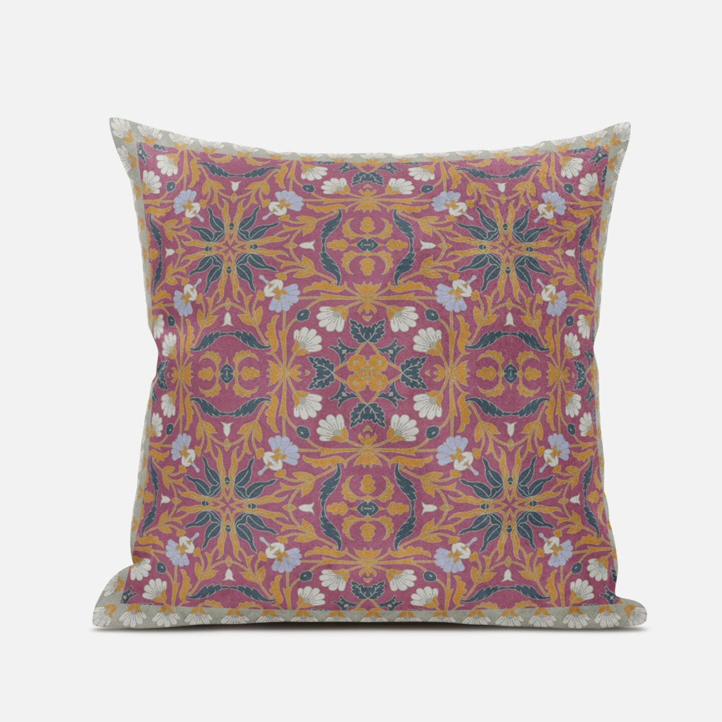 Edge Collections - 18" x 18" - Orange - Chic Paisley Throw Pillow for Indoor and Outdoor Use - 1 Piece