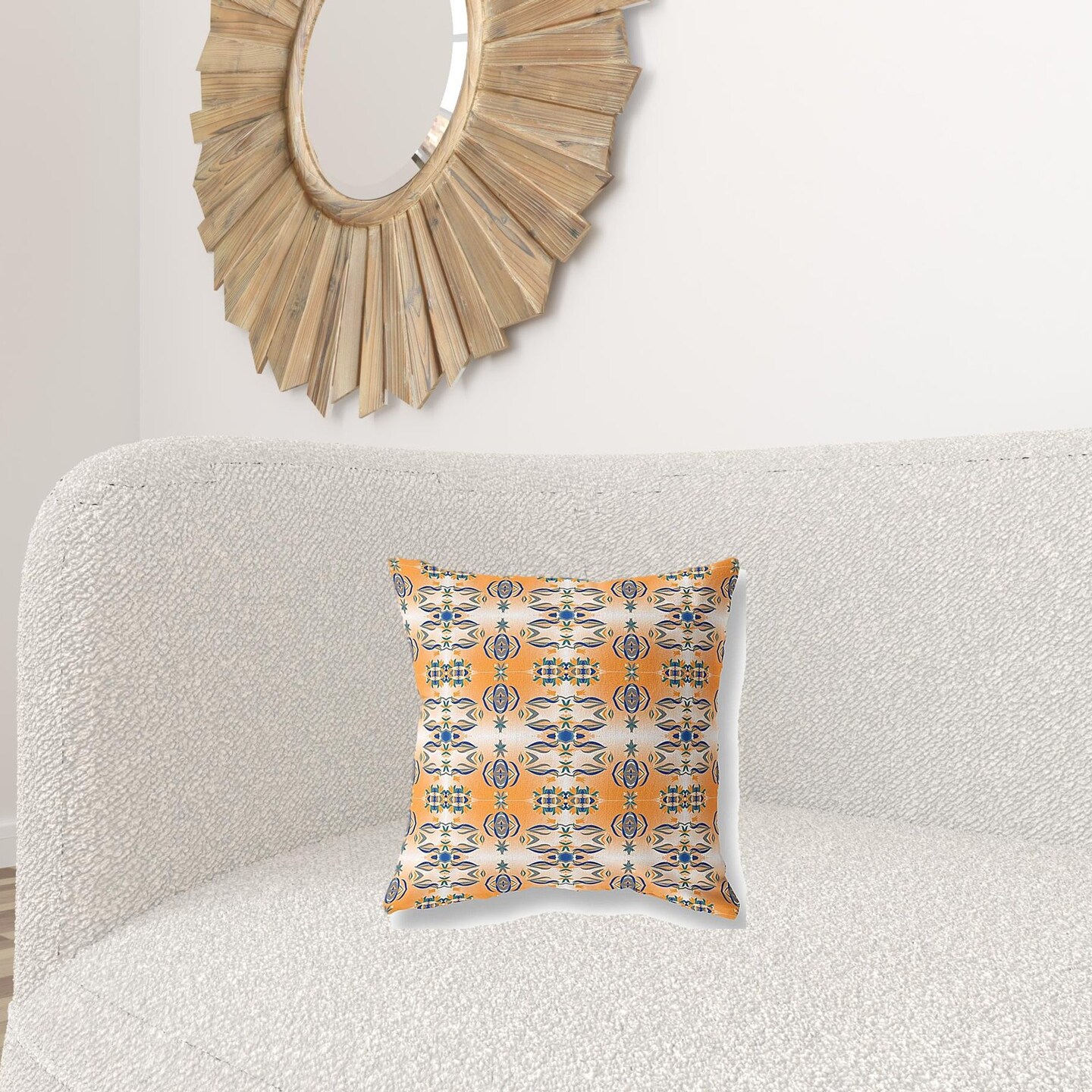 Edge Collections - 16" x 16" - Orange - Textured Abstract Throw Pillow for Home Decor - 1 Piece