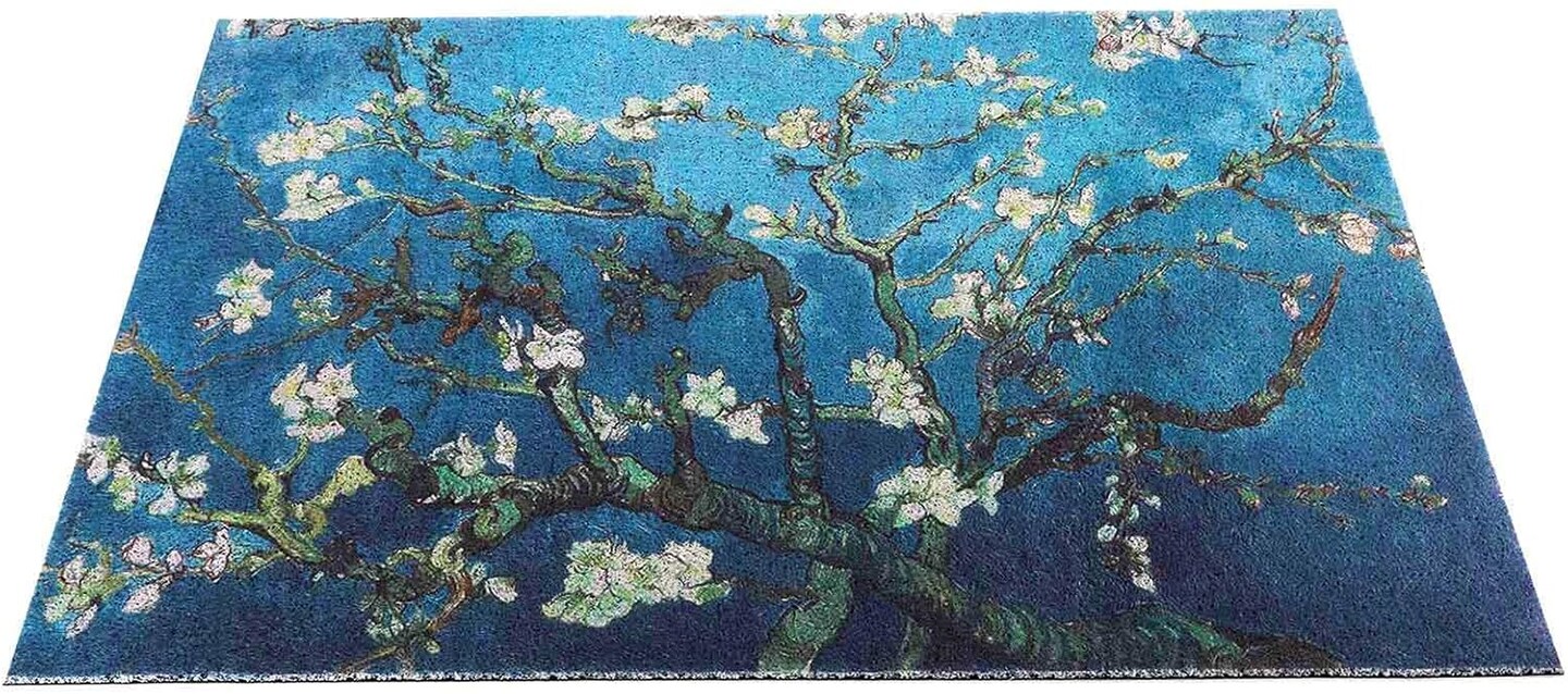 Spring 23.6&#x22; x 35.4&#x22; Colorful Doormats Entrance Front Door Rug Funny Outdoors/Indoor/Bathroom/Kitchen/Bedroom/Entryway Floor Mats&#xFF0C;Non-Slip Polyvinyl Chloride (Plum Blossom)