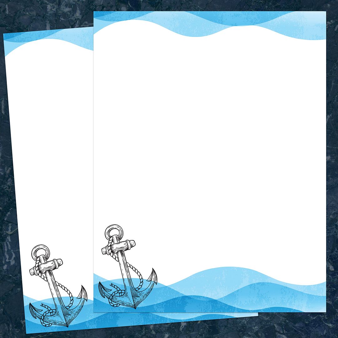 Great Papers! Nautical Anchor Letterhead, for Invitations, Announcements and Personal Messages, Printer Friendly 8.5”x11”, 50 Pack