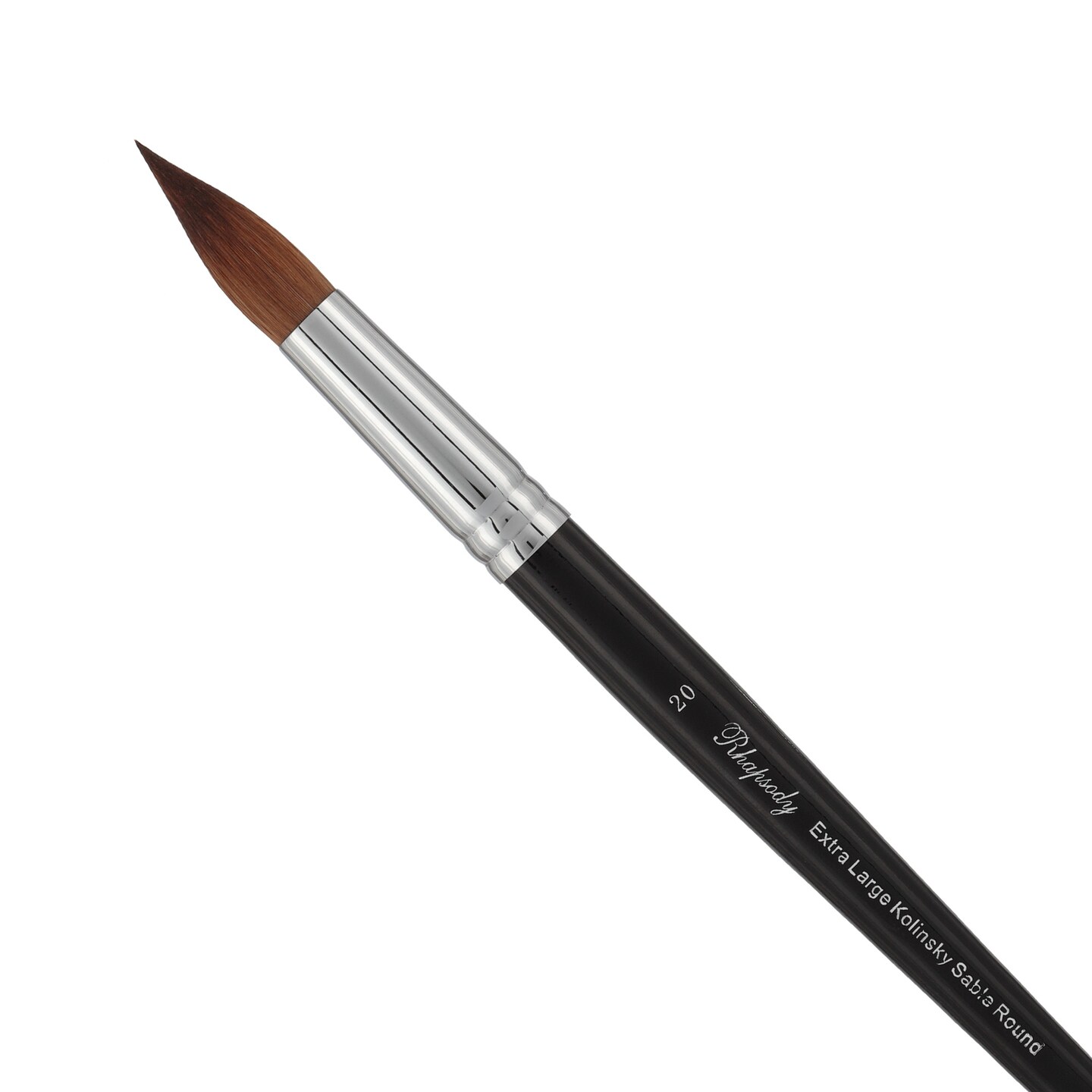 Creative Mark Rhapsody Kolinsky Sable Brushes for Professional Watercolorists - Round Excellent Spring, Full Belly, Split-Proof Points, Chrome Ferrules, Short Handle, English Sizing