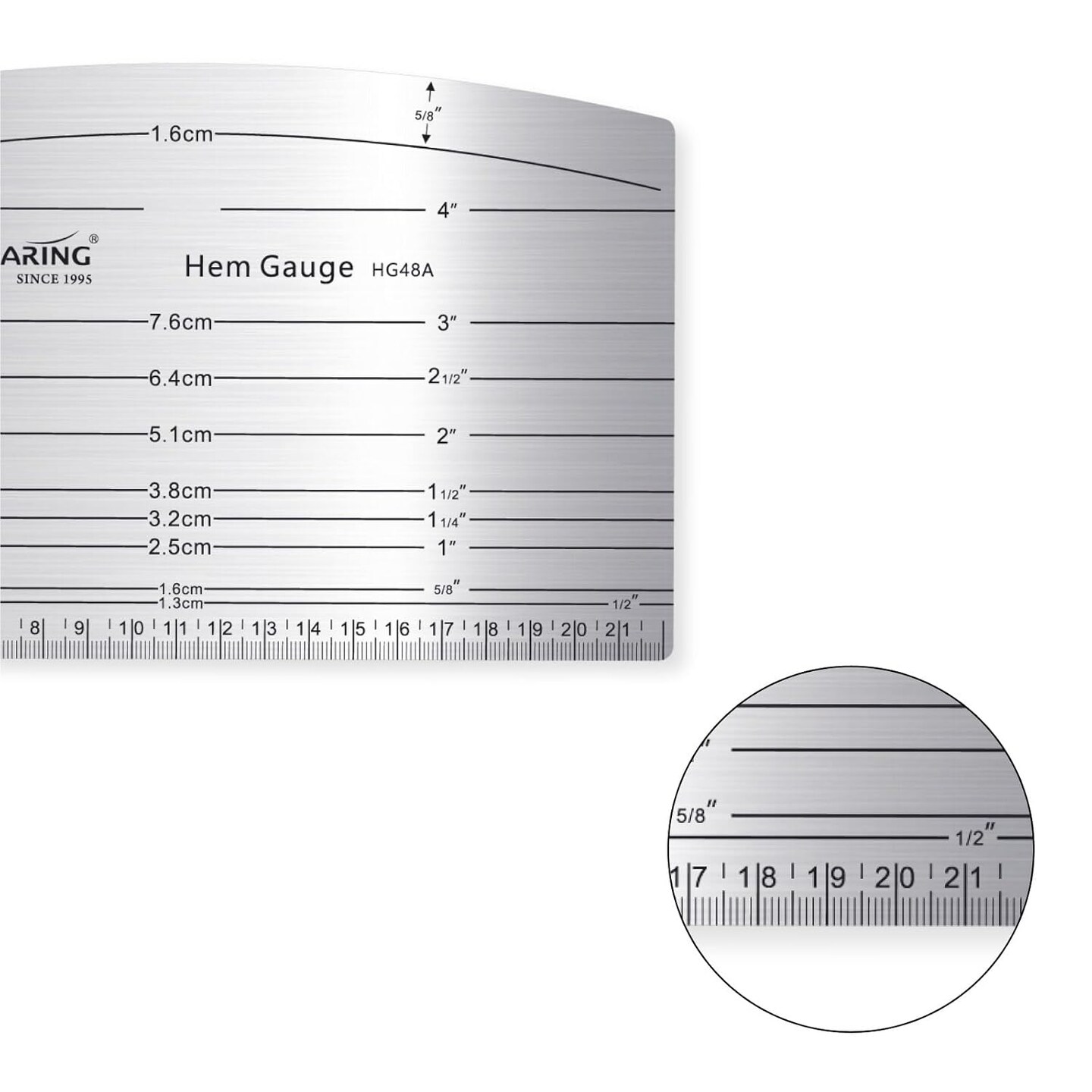 Kearing&#xAE; Aluminium Hot Hem Gauge 4&#x22; x 8&#x22; for Sewing Pattern Alterations, Belts and Waistbands