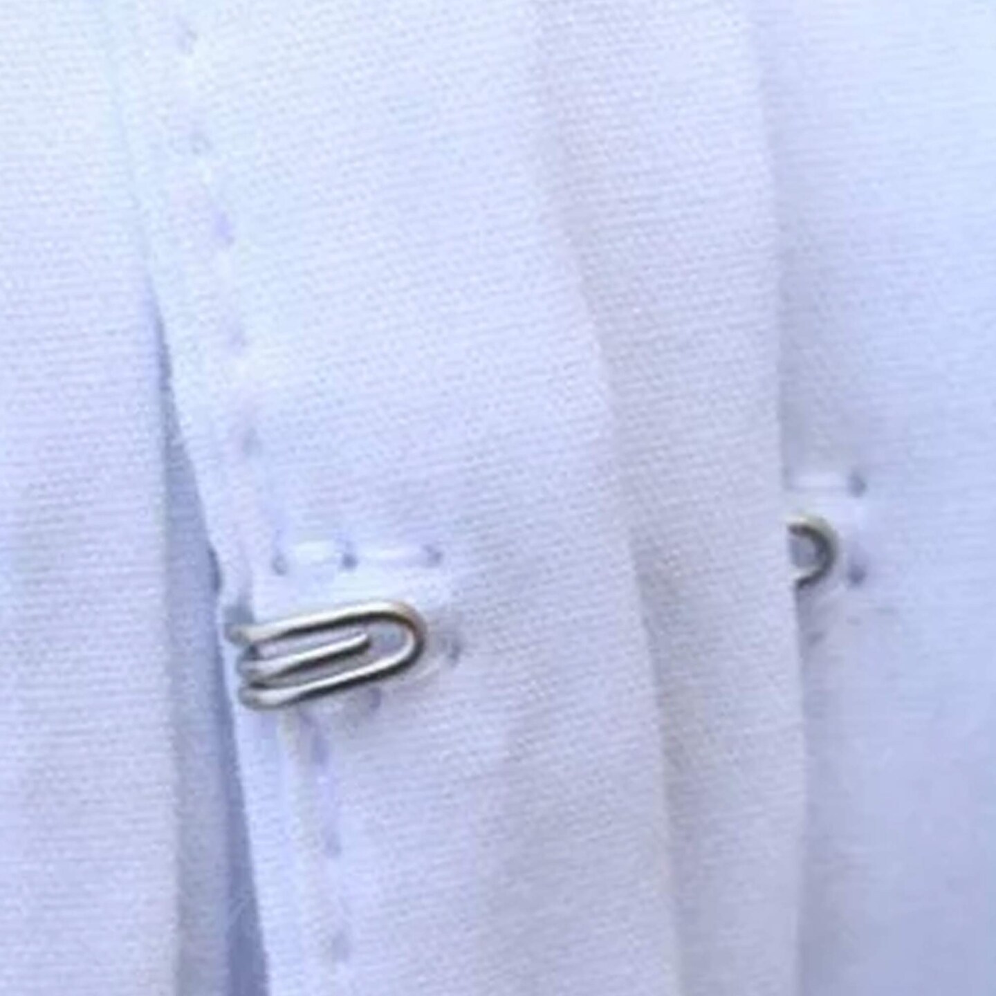 White Hook and Eye Tape Set &#x2013; 1 Yard, 1/2&#x22; Each Side, Silver Closure on Cotton Trim