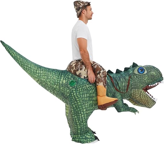 GOOSH Inflatable Dinosaur Halloween Riding Diplodocus Air Costume for Kids and Adults