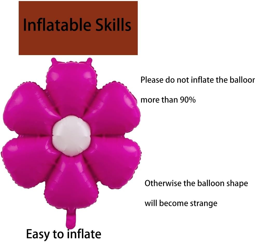 Rose Red Daisy Balloons Foil Flower Balloons Wedding Foil Balloon