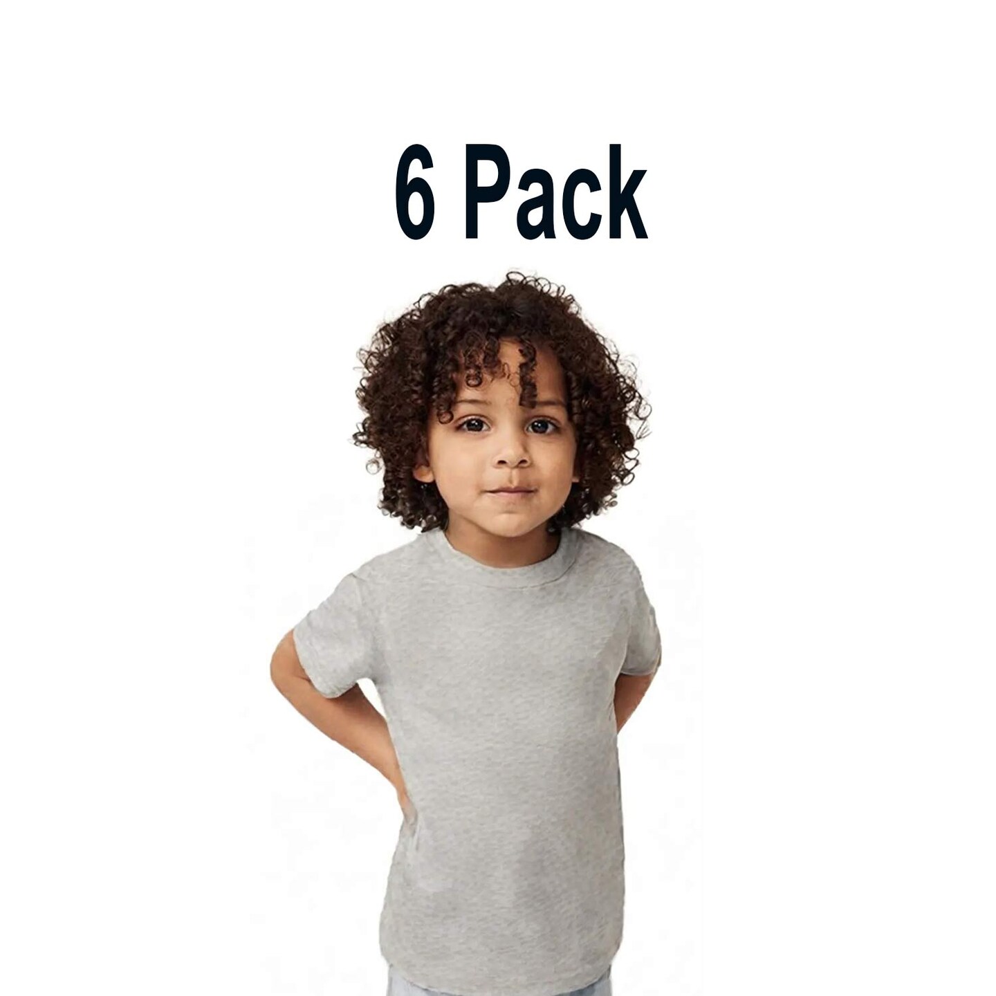 6 Pack: BELLA + CANVAS Toddler Triblend Crewneck Short Sleeve T-Shirt for Play, Casual & Everyday Wear