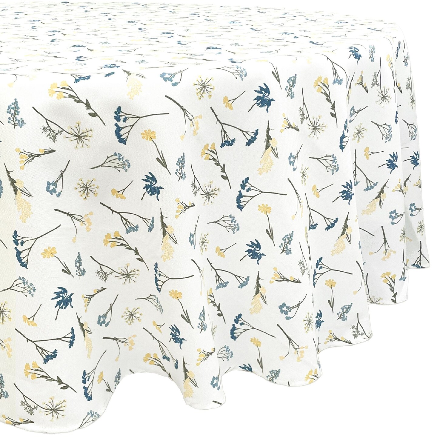 Lenox Wildflowers All-Over Tablecloth, Blue - 70"W x 70"L Round