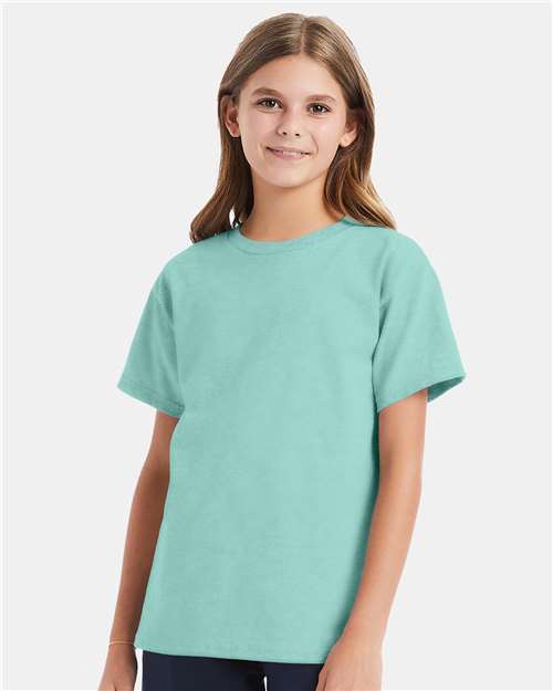 Hanes Essential-T Youth Crewneck Short Sleeve T-Shirt for School, Casual & Team Wear