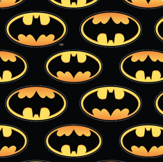 Licensed DC Comics Batman Logo Directional Fleece Fabric by the Yard