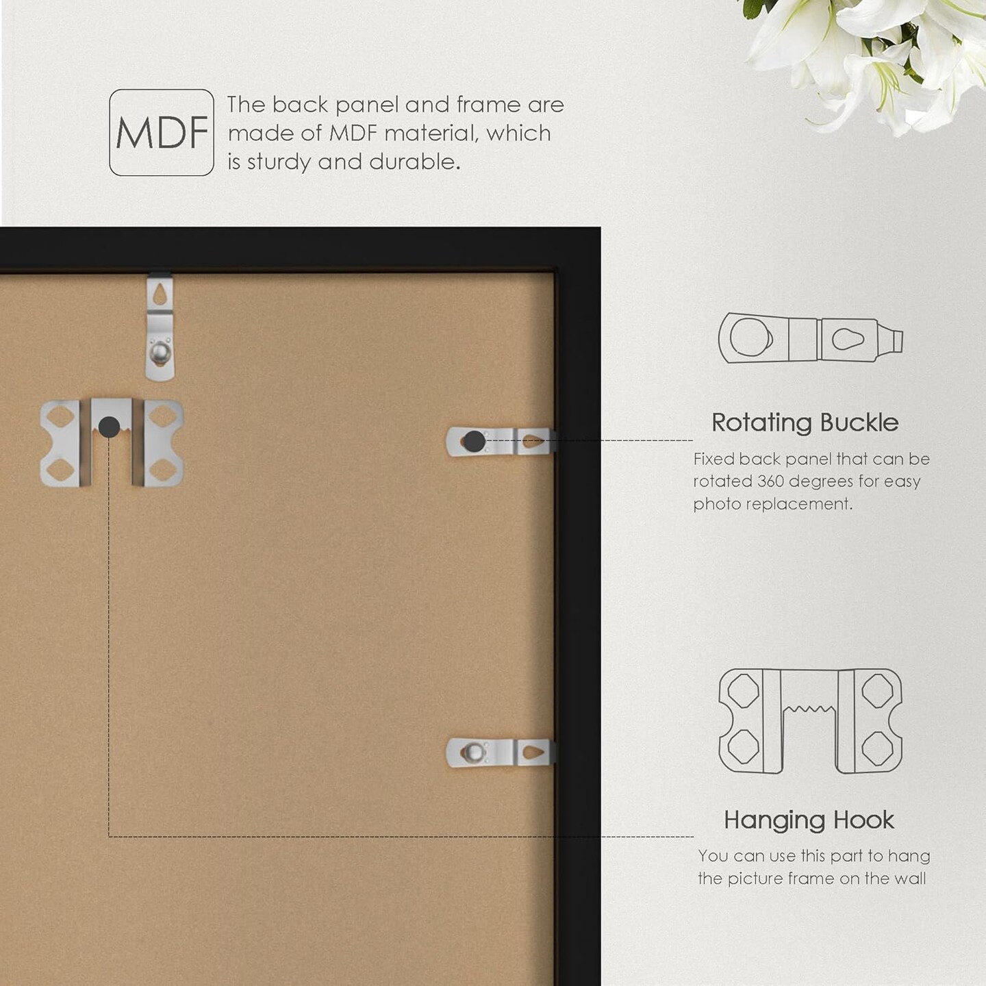 A2 Black Picture Frame 16.5x23.4 Inch, Classic Poster Frame with Plexiglass Cover – Horizontal or Vertical Wall Mount Display, 1 Pack