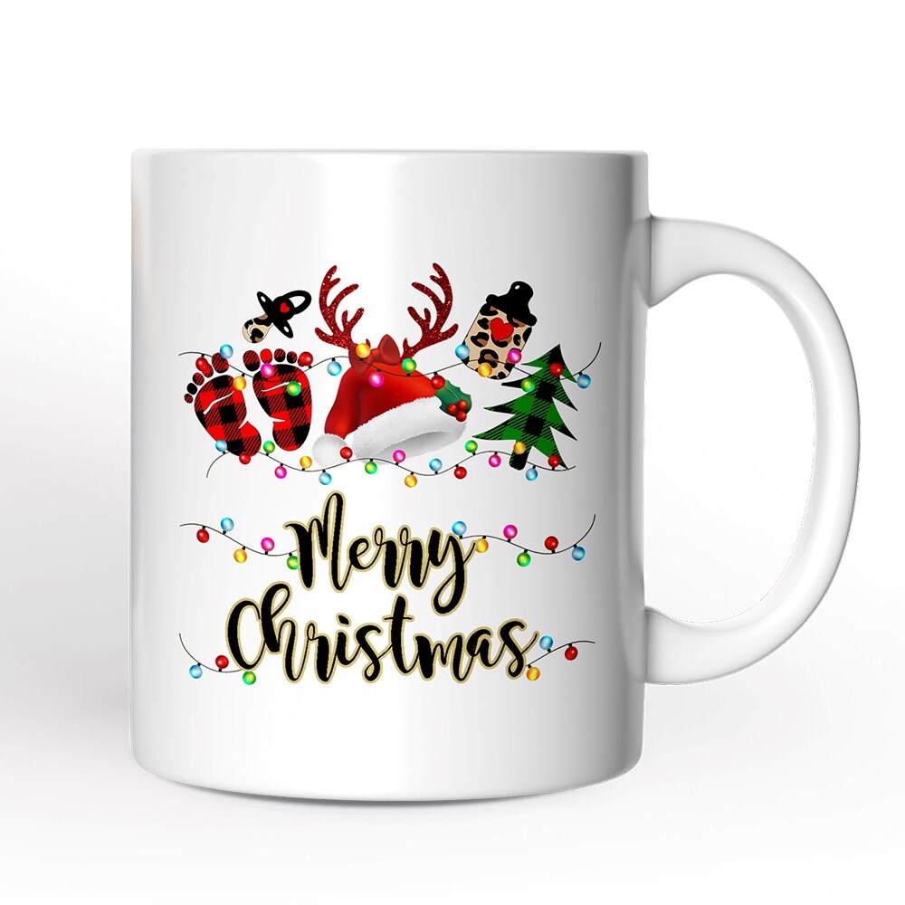 Baby Christmas Buffalo Plaid Mug Gift