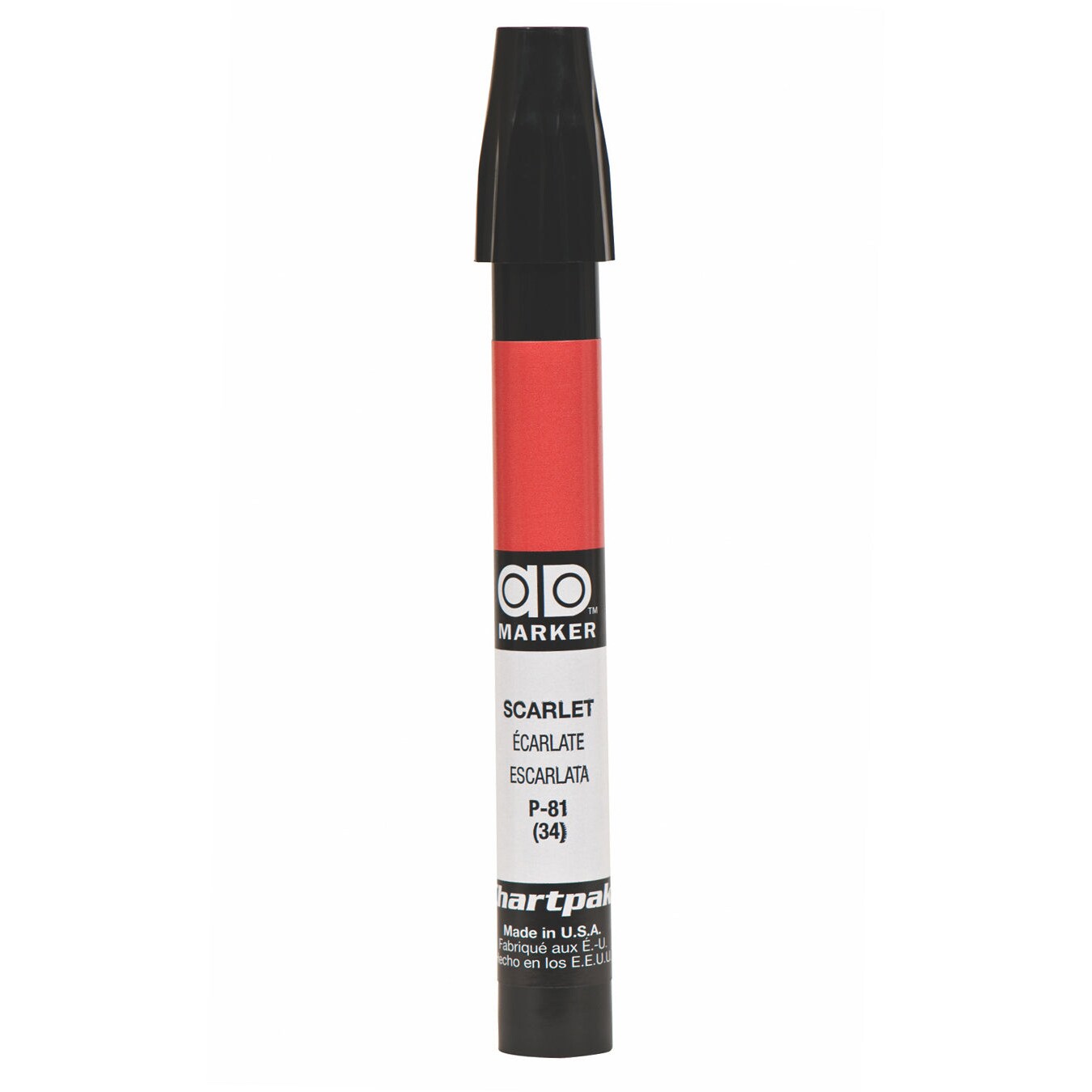 Chartpak AD&#xAE; Marker Red Color Family, Tri-Nib