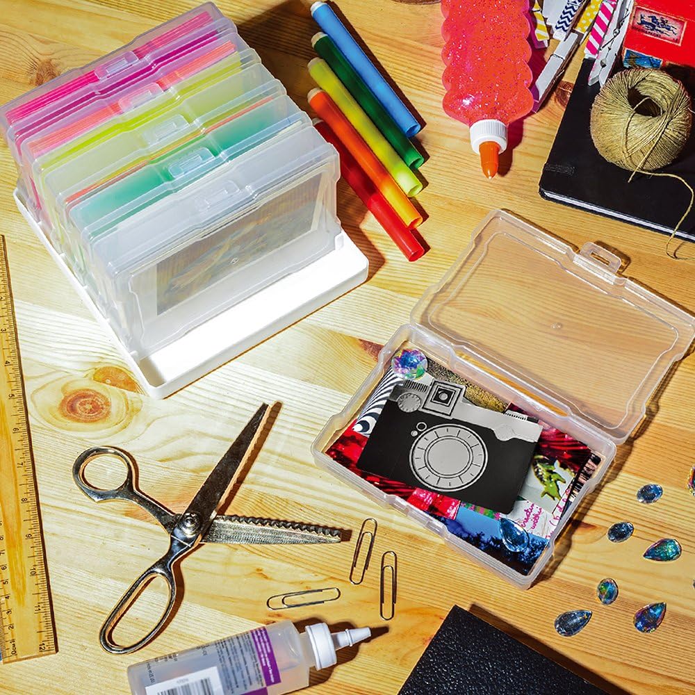 Photo Storage Organizer with 16 Transparent Inner Cases - Clear